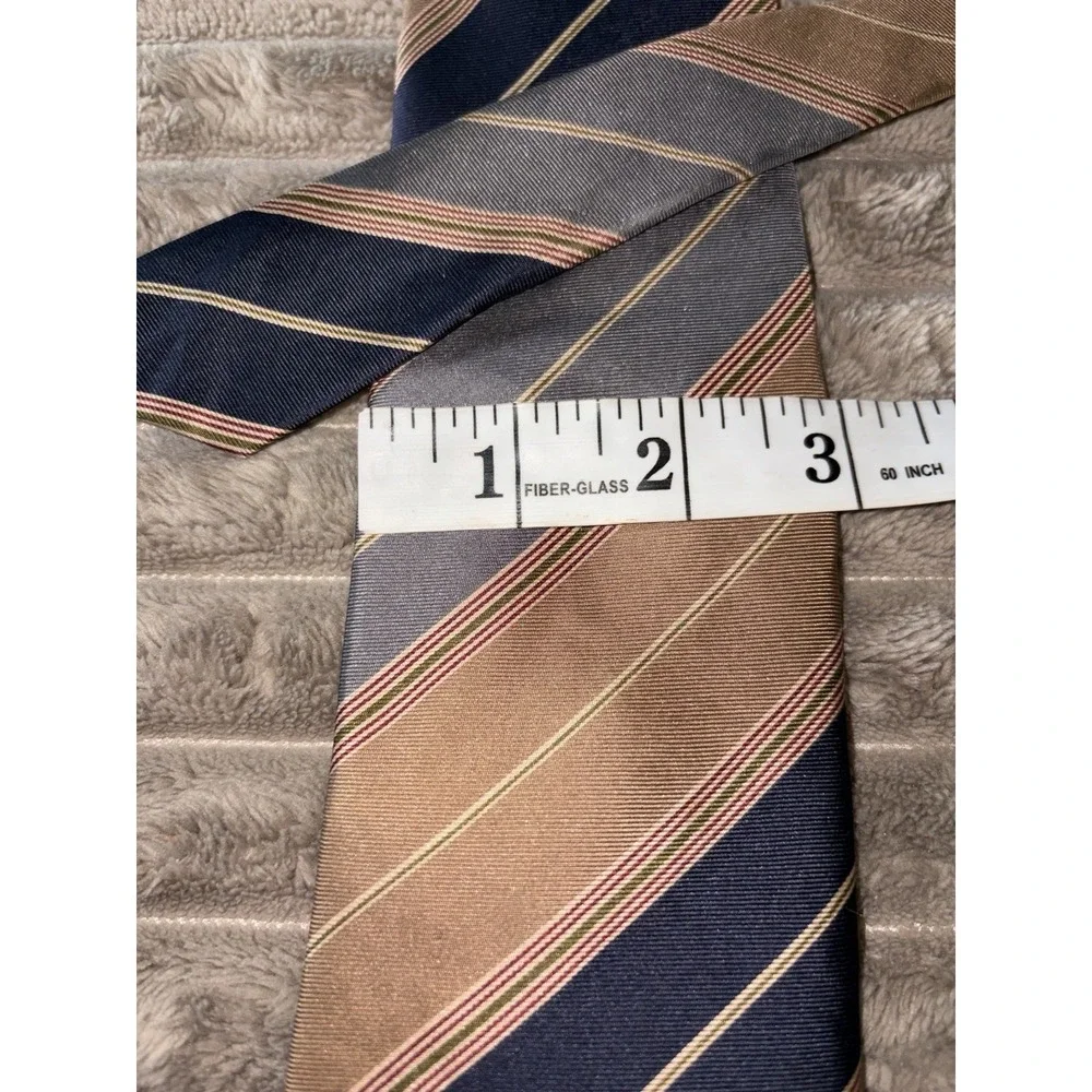 Vintage Pierre Cardin Men's Classic Necktie Browns Base 100% Silk  Striped‎